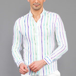 Presidio Button-Up Shirt // Blue + Green (XL)