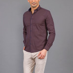 Barney Button-Up Shirt // Dark Blue + Wine (L)