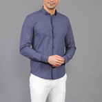 Chad Button-Up Shirt // Dark Blue + Gray (M)