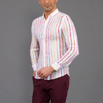 Presidio Button-Up Shirt // Pink + Red (L)