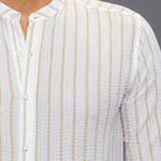 Kyle Button-Up Shirt // Yellow + White (L)