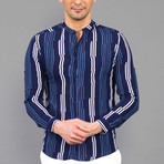 Parrot Button-Up Shirt // Dark Blue (M)