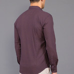 Barney Button-Up Shirt // Dark Blue + Wine (S)