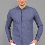 Chad Button-Up Shirt // Dark Blue + Gray (2XL)