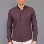 Barney Button-Up Shirt // Dark Blue + Wine (XL)