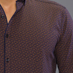 Barney Button-Up Shirt // Dark Blue + Wine (XL)