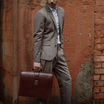 The Firm // Leather Briefcase // Brown