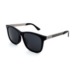 Men's GG0695SA-001 Square Sunglasses // Black + Silver + Gray