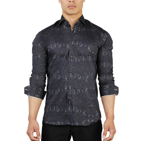 Fibonacci Matrix Dress Shirt // Black (3XL)