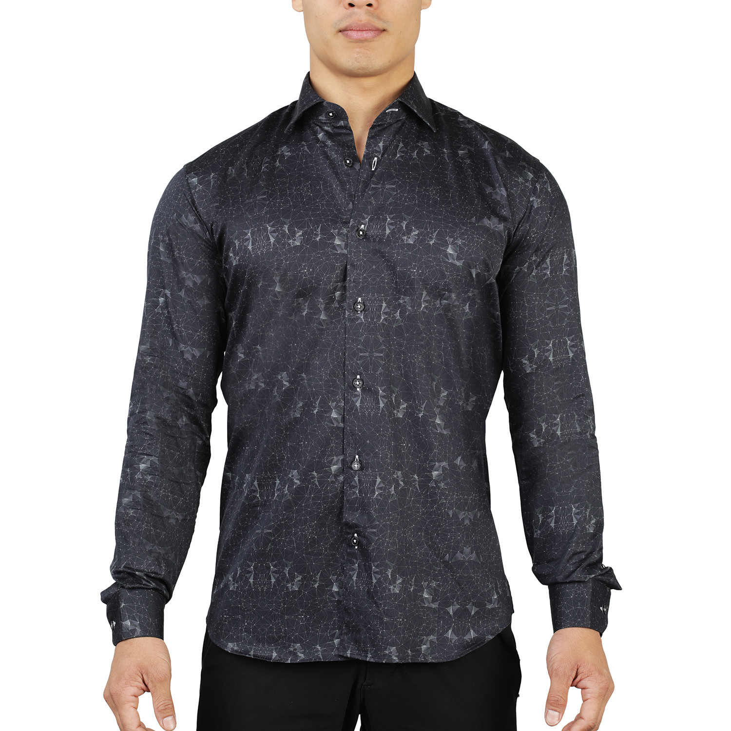 Fibonacci Matrix Dress Shirt // Black (M) - Maceoo - Touch of Modern