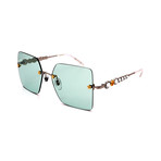 Unisex GG0644S-002 Fashion Sunglasses // Blue + Silver