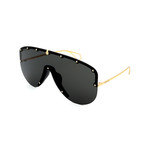 Men's GG0667S-001 Studs Shield Sunglasses // Gray + Gold