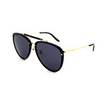 Men's GG0672S-001 Aviator Sunglasses // Black + Gold