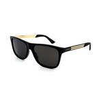 Men's GG0687S-002 Square Polarized Sunglasses // Black + Gold