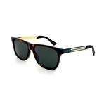 Men's GG0687S-003 Sunglasses // Havana + Green + Gold