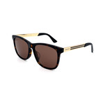 Men's GG0695SA-002 Square Sunglasses // Havana + Gold + Brown