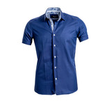 Amedeo Exclusive // Short Sleeve Button Down Shirt II // Navy Blue (L)
