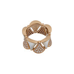 Bulgari 18k Rose Gold Diamond + Mother of Pearl Ring // Ring Size: 5.25 // Pre-Owned