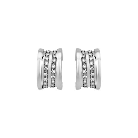 Bulgari 18k White Gold B. Zero Diamond Earrings // Pre-Owned