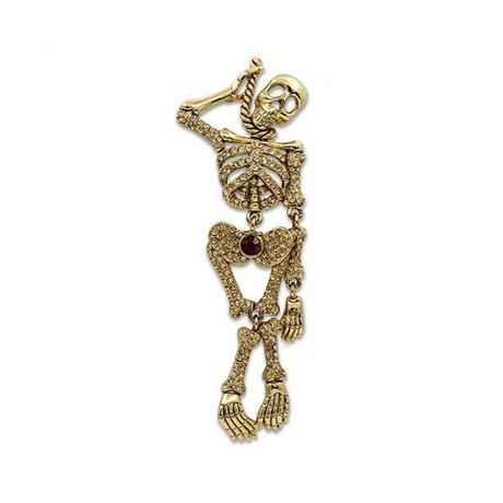 Skeleton + Noose Jumbo Lapel Pin // Yellow