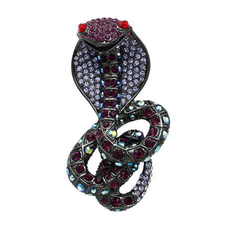 Cobra Jumbo Lapel Pin // Blue + Red + Purple