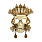 King Skull Jumbo Lapel Pin // Yellow