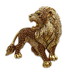 King Of The Jungle Lion Jumbo Lapel Pin // Yellow