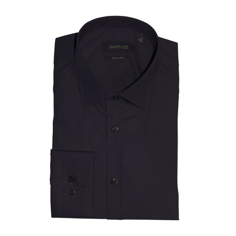Newel Slim Fit Button Down Shirt // Navy Blue (S)