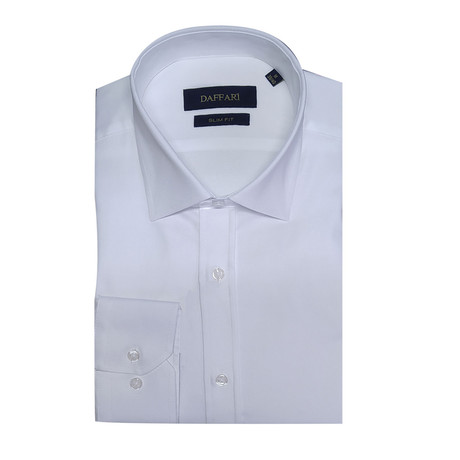 Ashton Slim Fit Button Down Shirt // White (S)