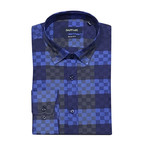 Davis Slim Fit Button Down Shirt // Navy Blue + Sax (S)