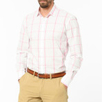 Cato Slim Fit Button Down Shirt // White + Pink (S)