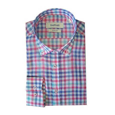 Aidan Slim Fit Button Down Shirt // Burgundy (S)