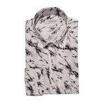 Andres Slim Fit Button Down Shirt // White + Black (S)