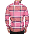 Orson Slim Fit Button Down Shirt // Orange + Pink (S)