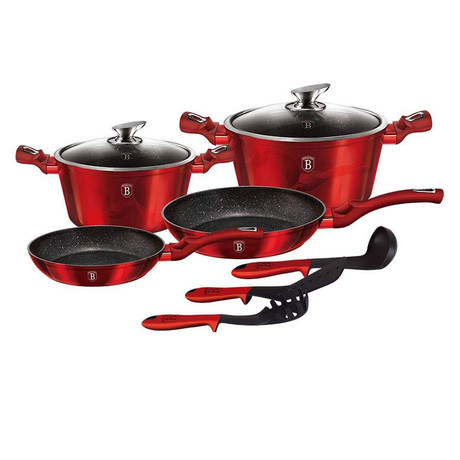 9-Piece Cookware Set Non-Stick Marble Coating