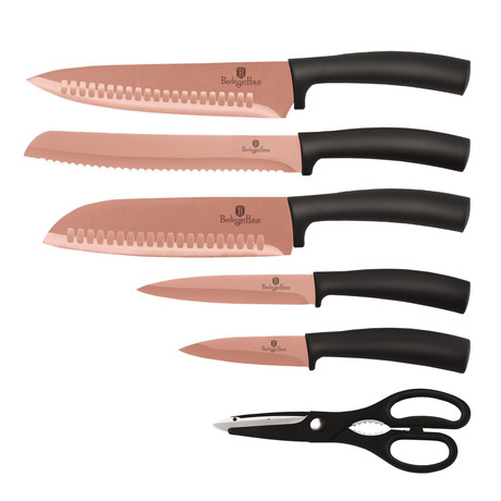 7-Piece Knife Set + Acrylic Stand // Rose Gold Collection