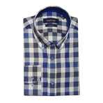 Rylee Slim Fit Button Down Shirt // Gray + Navy Blue (S)