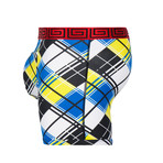 Sheath Single Pouch Horizontal Fly Boxer Brief // Plaid (Large)