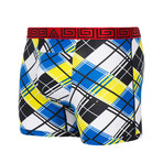 Sheath Single Pouch Horizontal Fly Boxer Brief // Plaid (Large)