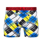 Sheath Single Pouch Horizontal Fly Boxer Brief // Plaid (Large)