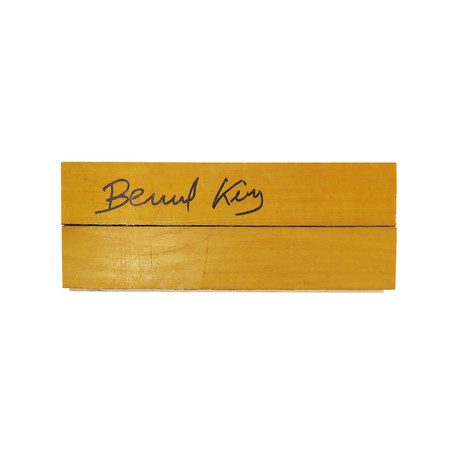 Bernard King // Signed Basketball Court Floor Piece // 8" x 3"