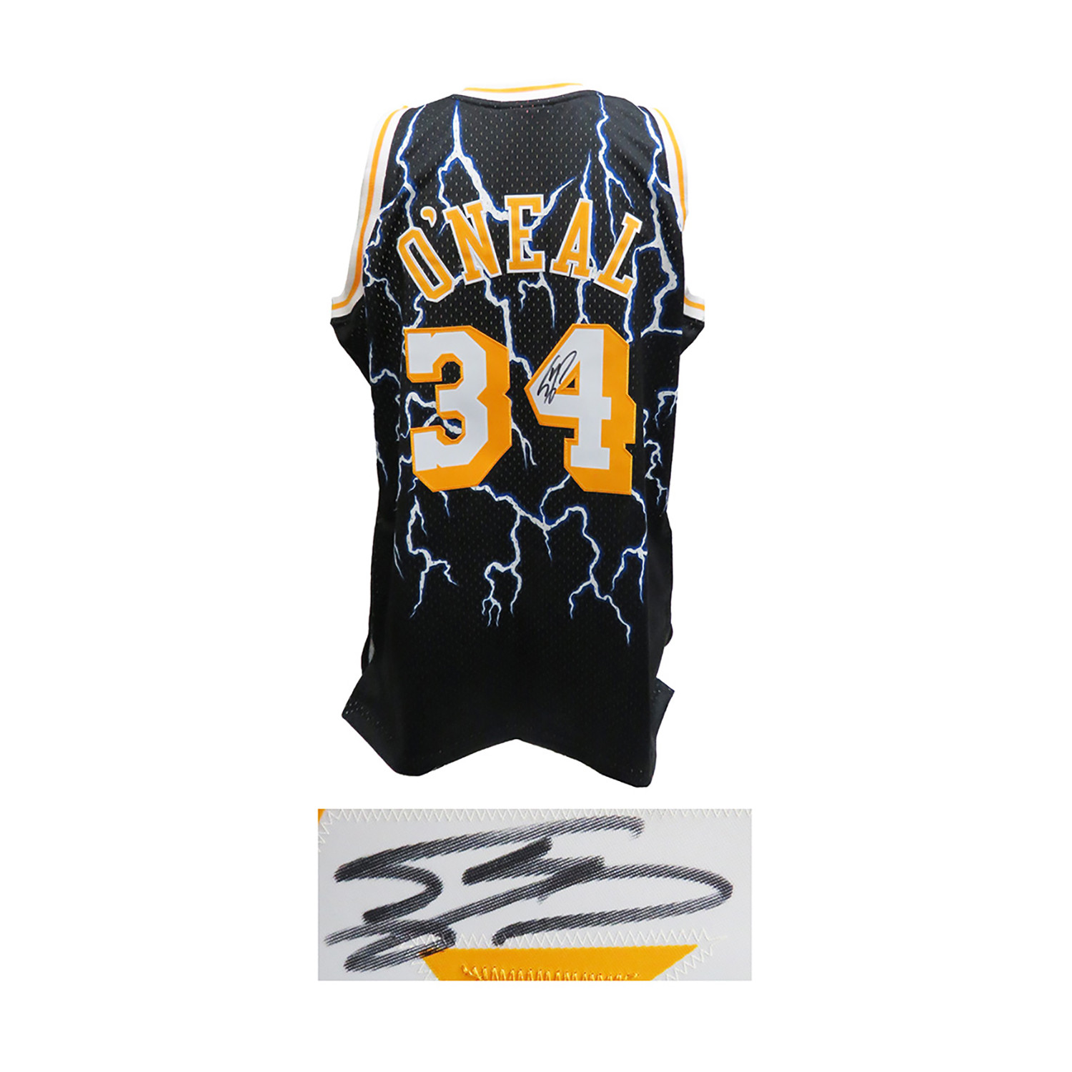 Mitchell & Ness Los Angeles Lakers Shaquille O'Neal Lightning Basketball  Jersey
