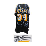 Shaquille O'Neal // Signed Los Angeles Lakers Mitchell + Ness Black Lightning NBA Swingman Basketball Jersey