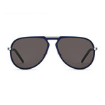 Men's AL13.2 Aviator Sunglasses // Silver + Blue + Havana