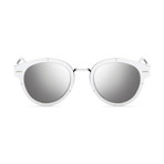 Unisex Magnitude Sunglasses // White + Silver Mirror