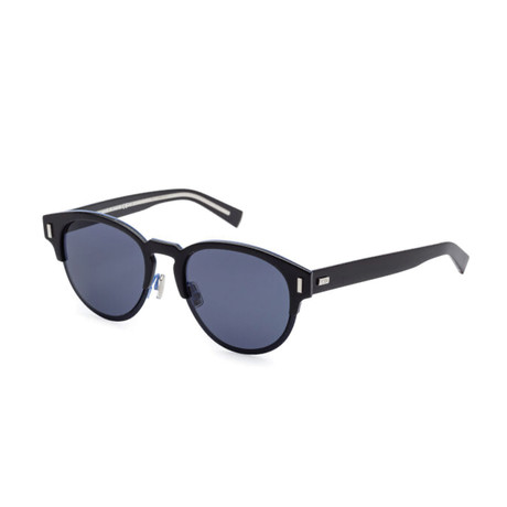 Men's Black Tie Classic Round Sunglasses // Black + Gray