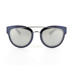 Women's Chromic Sunglasses // Blue + Havana + Silver Mirror