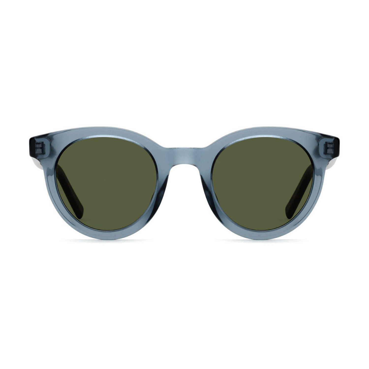 Men's Black Tie Classic Round Sunglasses // Blue Gray + Havana + Green ...