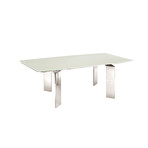 REAGAN // Motorized Dining Table // White Glass