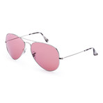 Men's Fashion Sunglasses // Silver + Violet Gradient